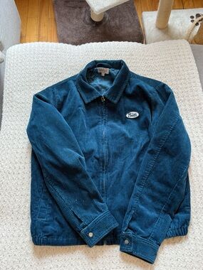 Brixton Teal Corduroy Varsity Jacket